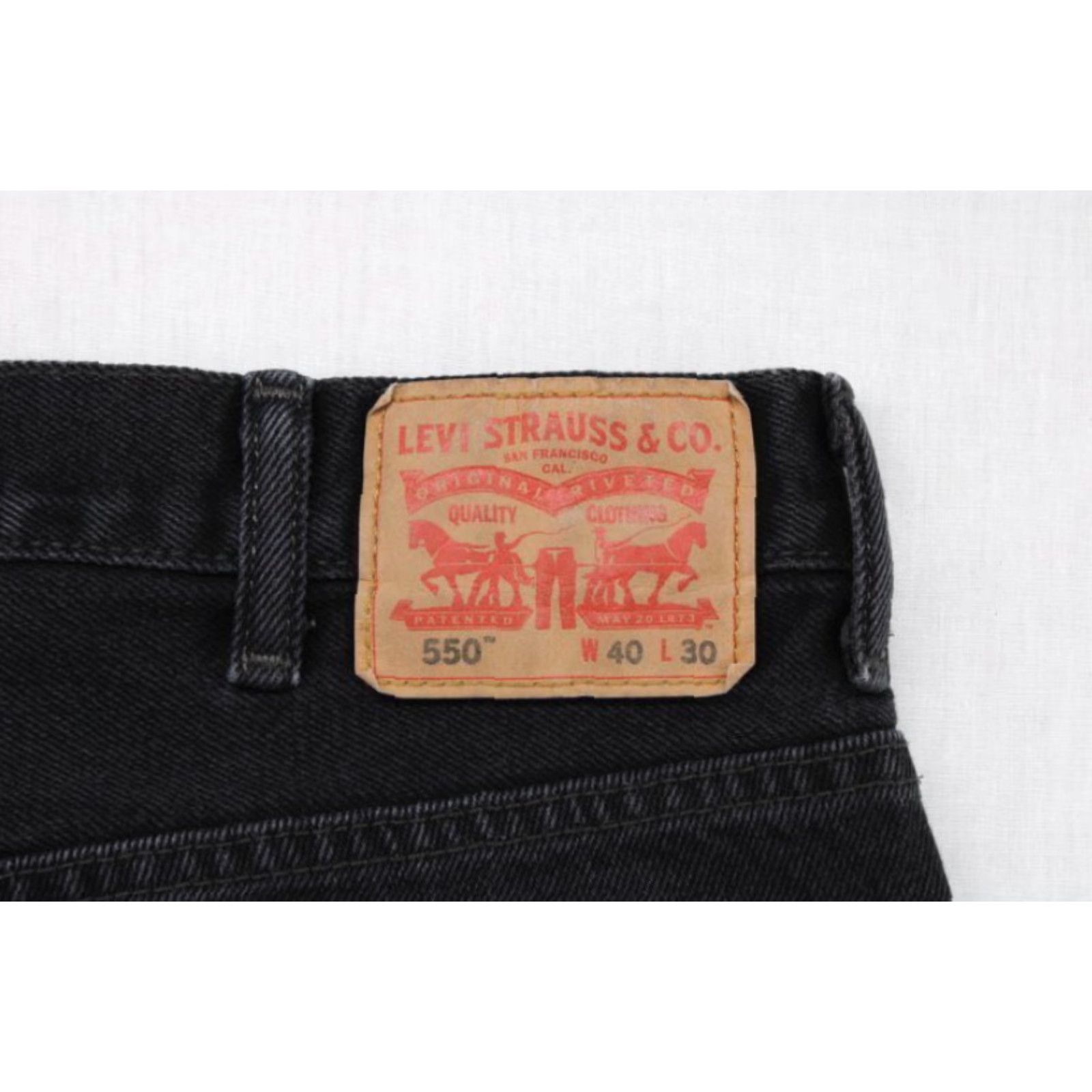 Levi's Levi's 550 Jeans Mens 40 x 30 Black Denim Cotton Casual Relaxed Work Wear Tapered Size US 40 / EU 56 - 6 Thumbnail