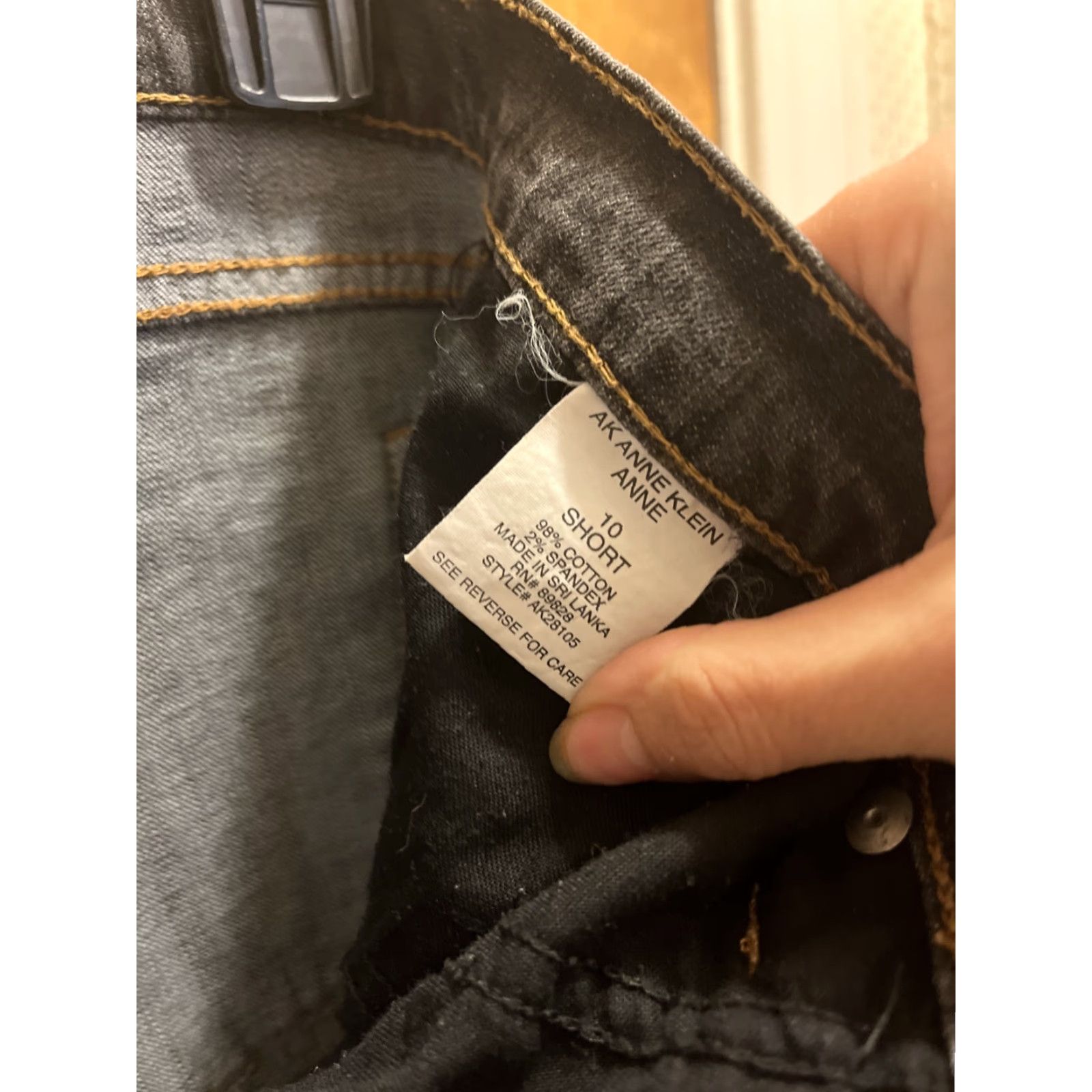 Anne Klein ANNE KLEIN Women's Bootcut Jeans Size 10 Short Black Dark Wash 90s Retro Size 32" / US 10 / IT 46 - 6 Thumbnail