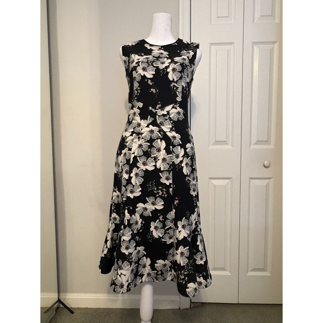 Erdem Erdem Black Floral Print A-Line Knee-Length Dress – Size 4 Size S / US 4 / IT 40 - 1 Thumbnail