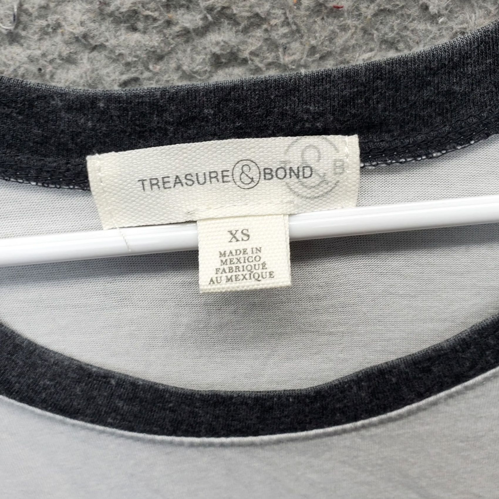 Treasure & Bond Treasure & Bond Shirt Womens XS White Raglan Sleeve Round Neck Pullover Size XS / US 0-2 / IT 36-38 - 5 Thumbnail