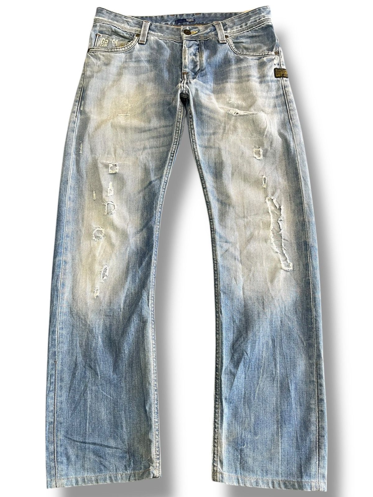 G-Star Vintage G Star Raw Curvy Leg Distressed Denim Size US 34 / EU 50 - 1 Thumbnail