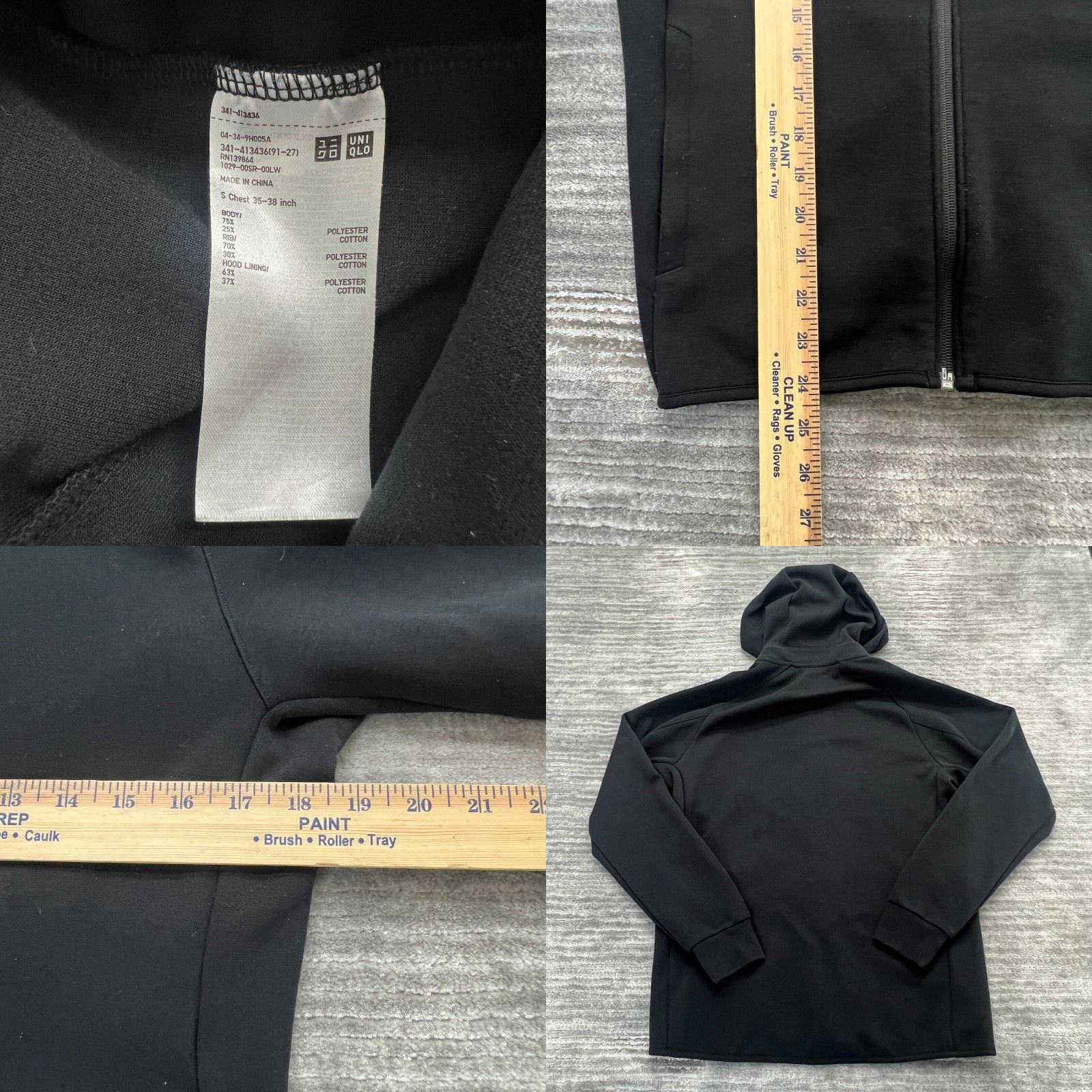 Uniqlo Uniqlo Hoodie Size S Womens Full Zip Chest Pocket Hooded Sweatshirt Black Grailed