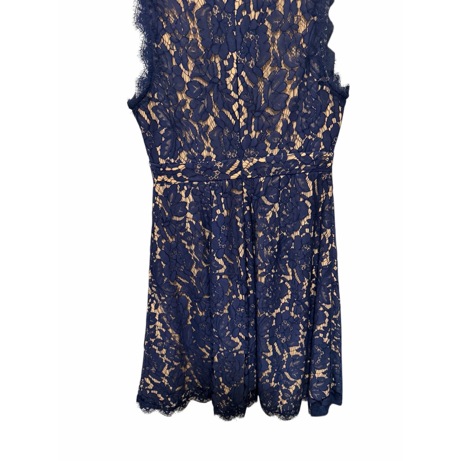 Other Darling London Blue Floral Round Neck Lace Fit Flare Dress Size M / US 6-8 / IT 42-44 - 8 Thumbnail