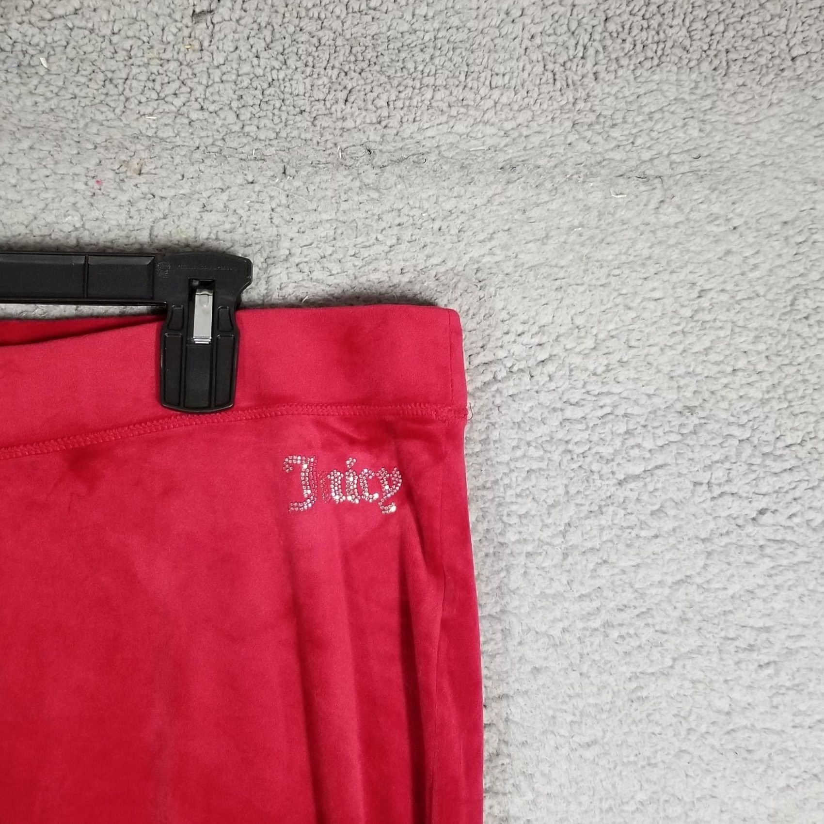 Juicy Couture Juicy Couture Pants Womens XXL Plus Red Velour Sweatpants Rhinestone Logo Size 40" / US 18 - 3 Thumbnail