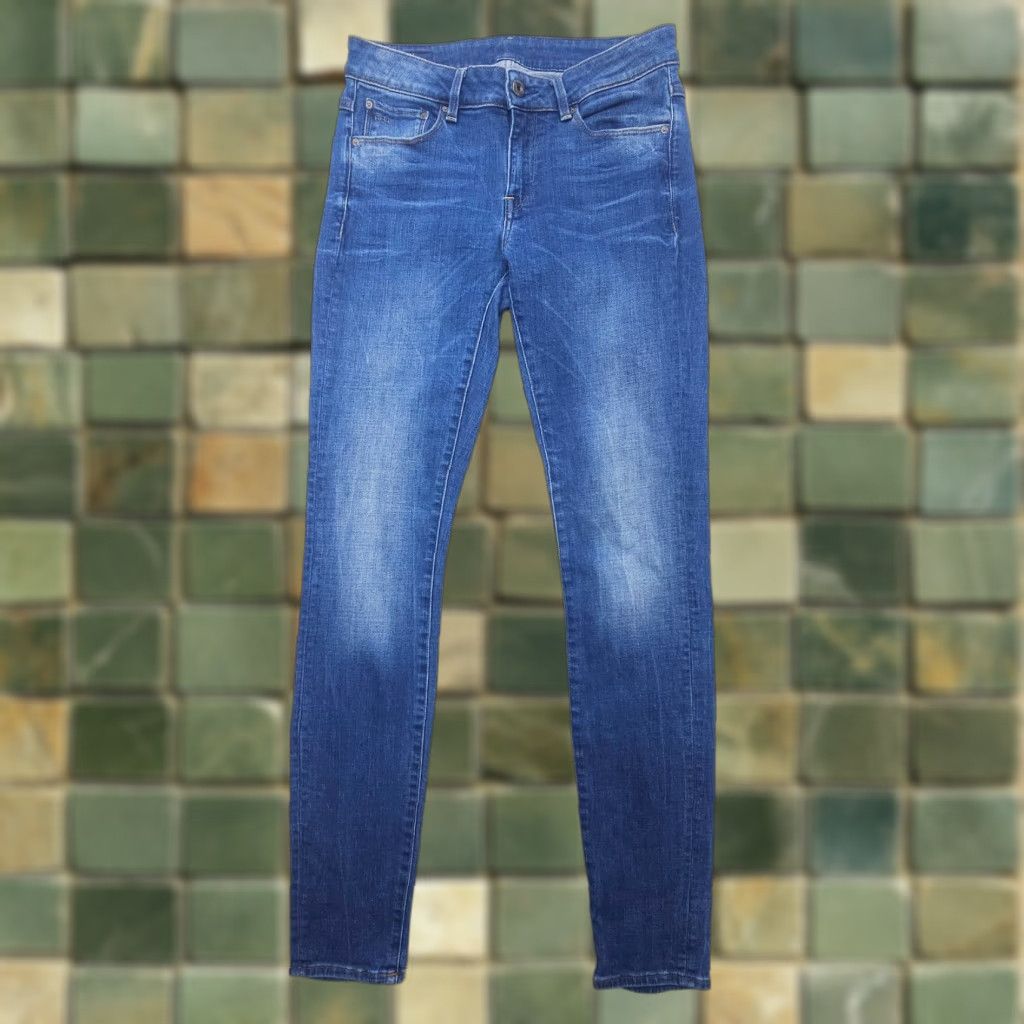 G-Star G-Star Raw 3301 Jeans - High Rise Skinny Denim - Women - Size 29 x 34 - Blue Stretch Cotton Blend - 5-Pocket - Vintage: No Size 29" - 1 Thumbnail