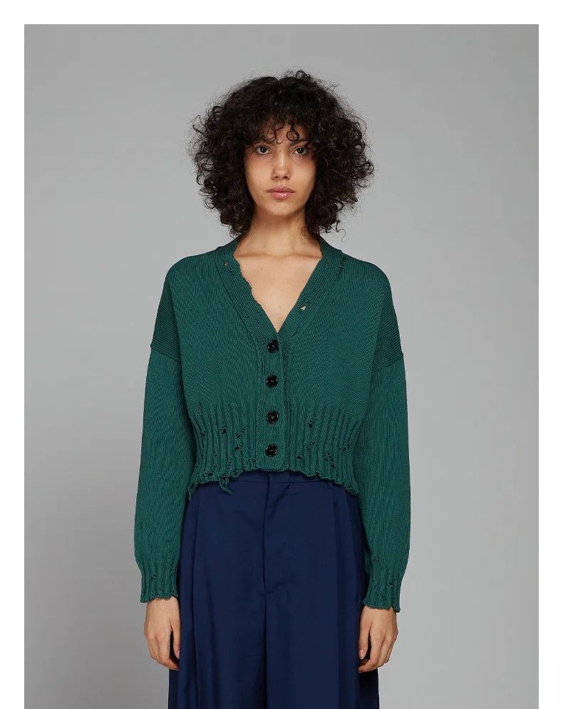 o1w1db10824 Knit Cardigan in Green