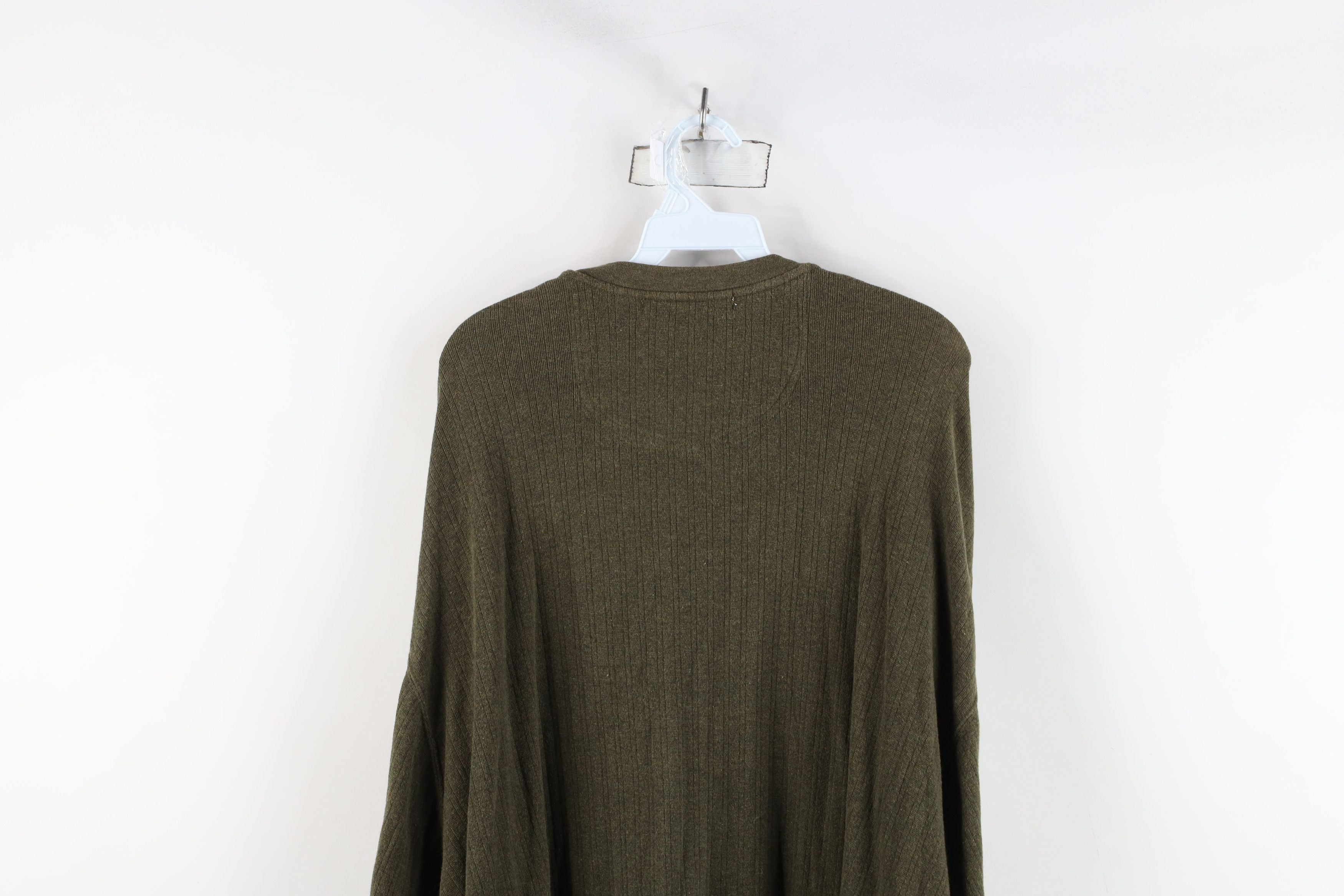Vintage Vintage 90s Streetwear Blank Knit Long Sleeve Henley T-Shirt Size US L / EU 52-54 / 3 - 14 Thumbnail