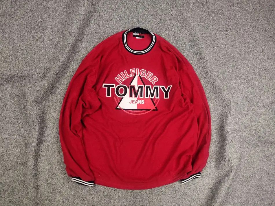 Tommy Hilfiger × Vintage Vintage Tommy Hilfiger Jeans USA Made Oversized Long Sleeve Size US XL / EU 56 / 4 - 1 Thumbnail