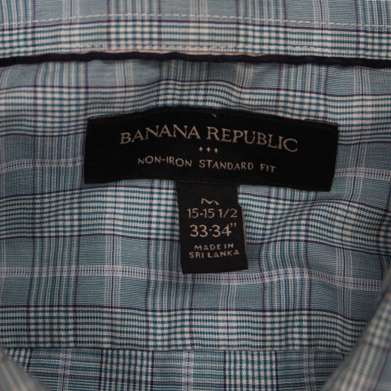 Banana Republic Banana Republic Shirt Mens Medium Blue/White Non-Iron Standard Fit L/S Button Up Size US M / EU 48-50 / 2 - 7 Thumbnail