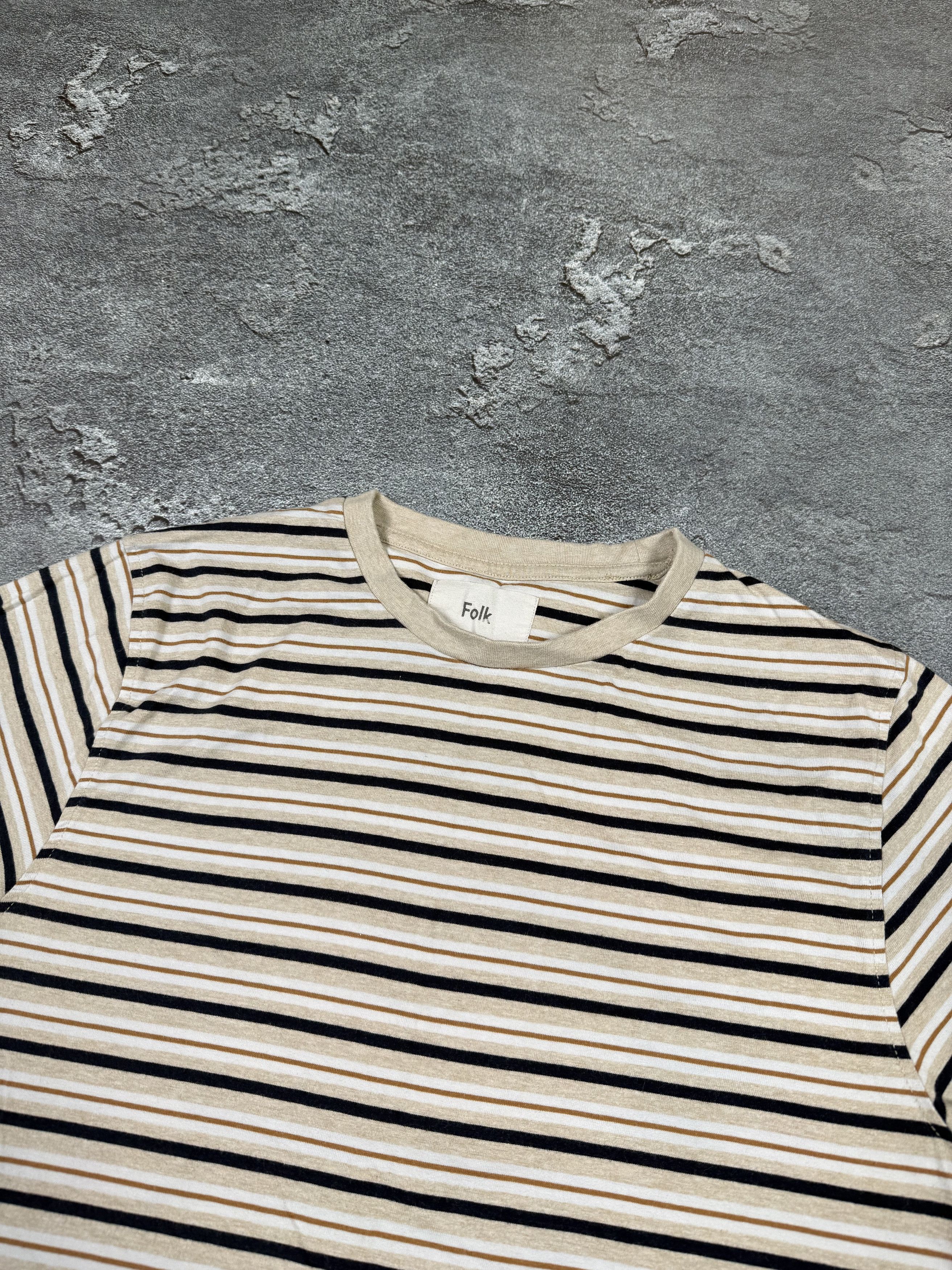 Folk Folk Biege Stripe Tee Made Portugal Size US L / EU 52-54 / 3 - 2 Thumbnail