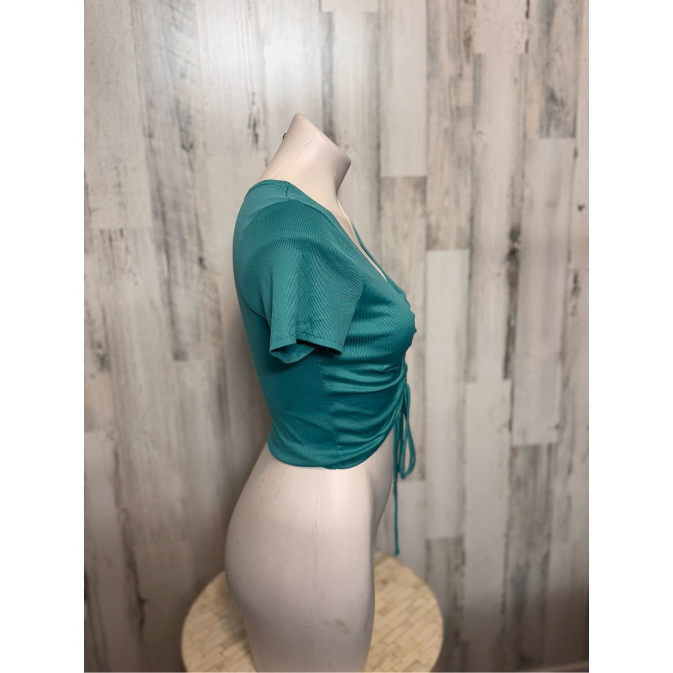 Other Love J Teal Ruched Front Crop Top – Size M Size M / US 6-8 / IT 42-44 - 7 Thumbnail
