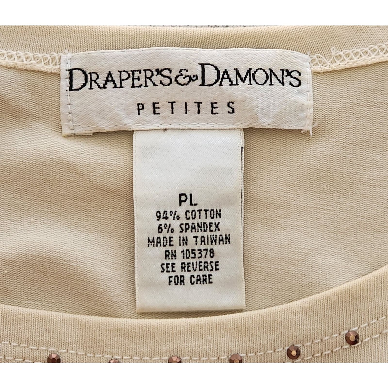 Other Draper's & Damon's Tan Beige Round Neck Sleeveless Top PL Size L / US 10 / IT 46 - 4 Thumbnail