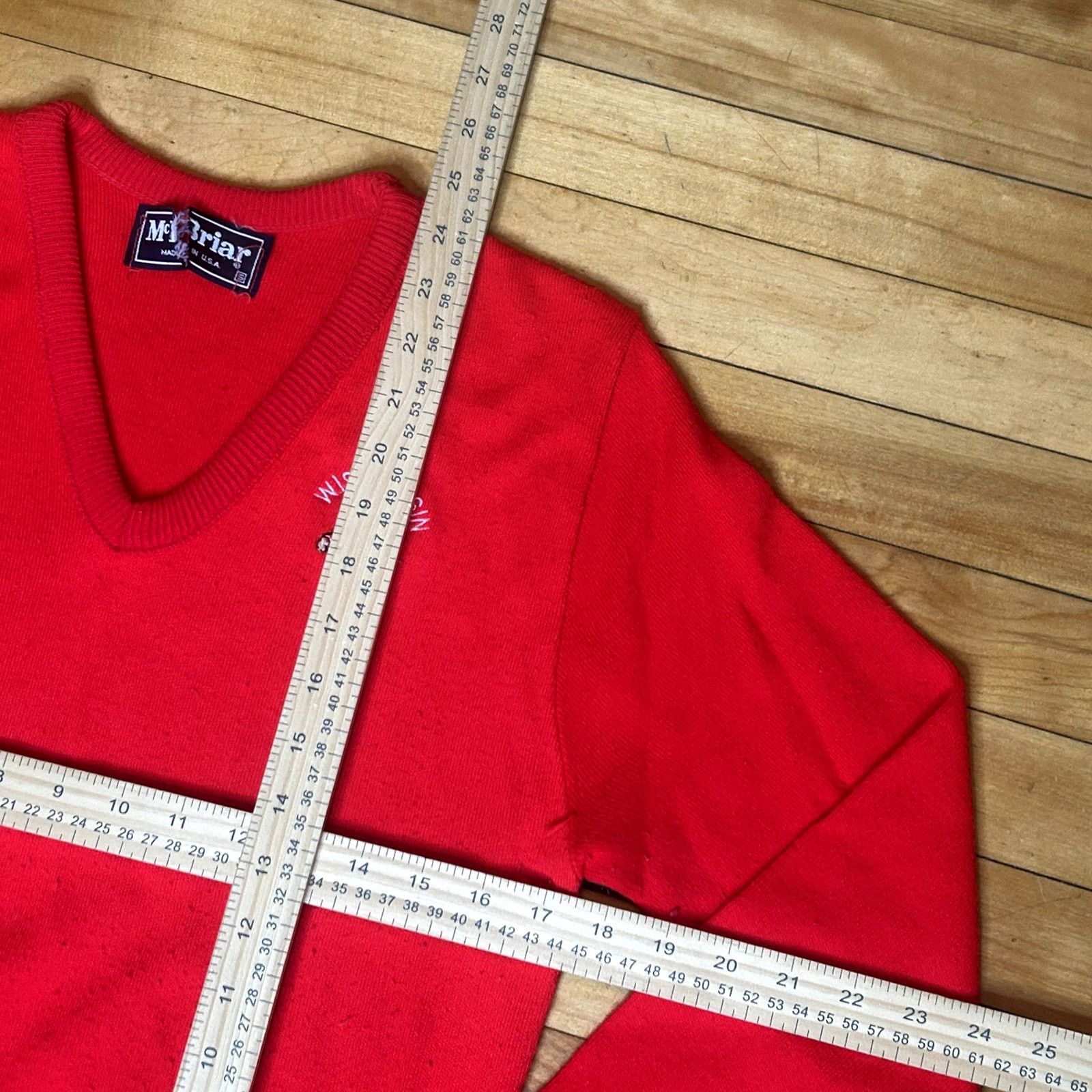Vintage Vintage Mcbriar V-neck Badgers Sweater Small Size US S / EU 44-46 / 1 - 4 Thumbnail
