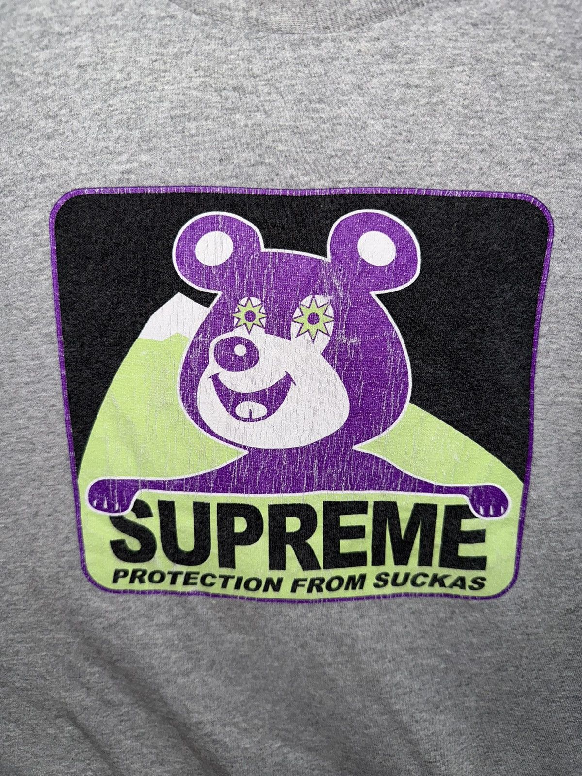 Supreme Supreme Protection From Suckas Tee - Grey Size US M / EU 48-50 / 2 - 2 Thumbnail