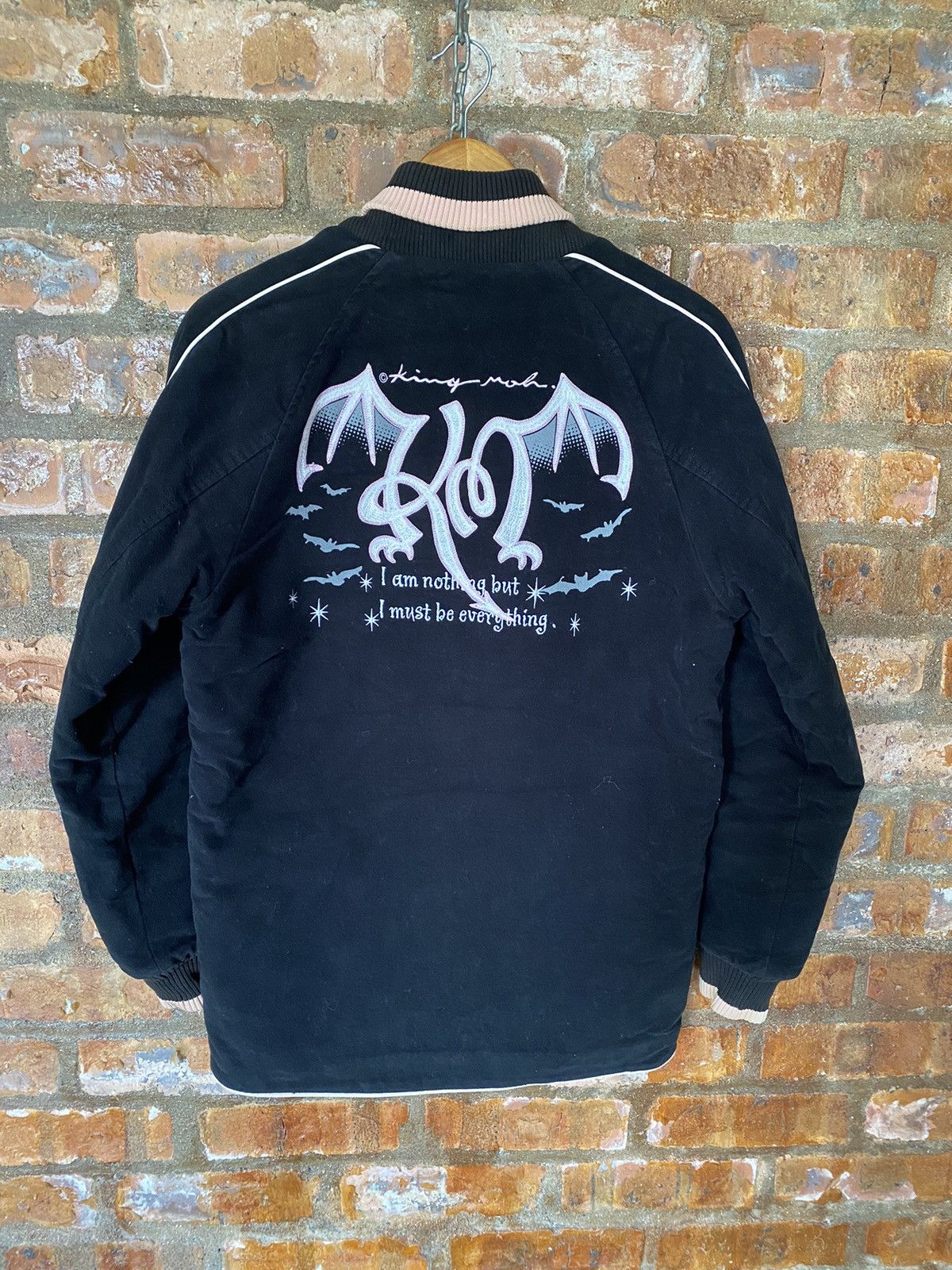 1990s KING MOB Punk Label Japan Embroidered Bat padded