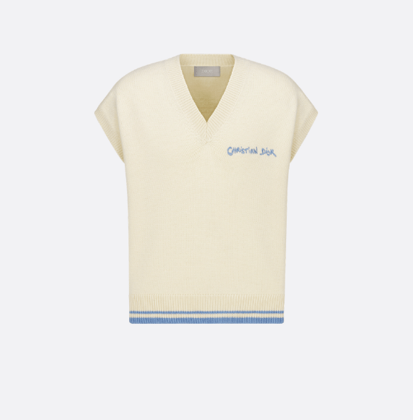 Dior o1w1db10625 Christian Dior Tag Sweater Vest in Beige Size US S / EU 44-46 / 1 - 1 Thumbnail