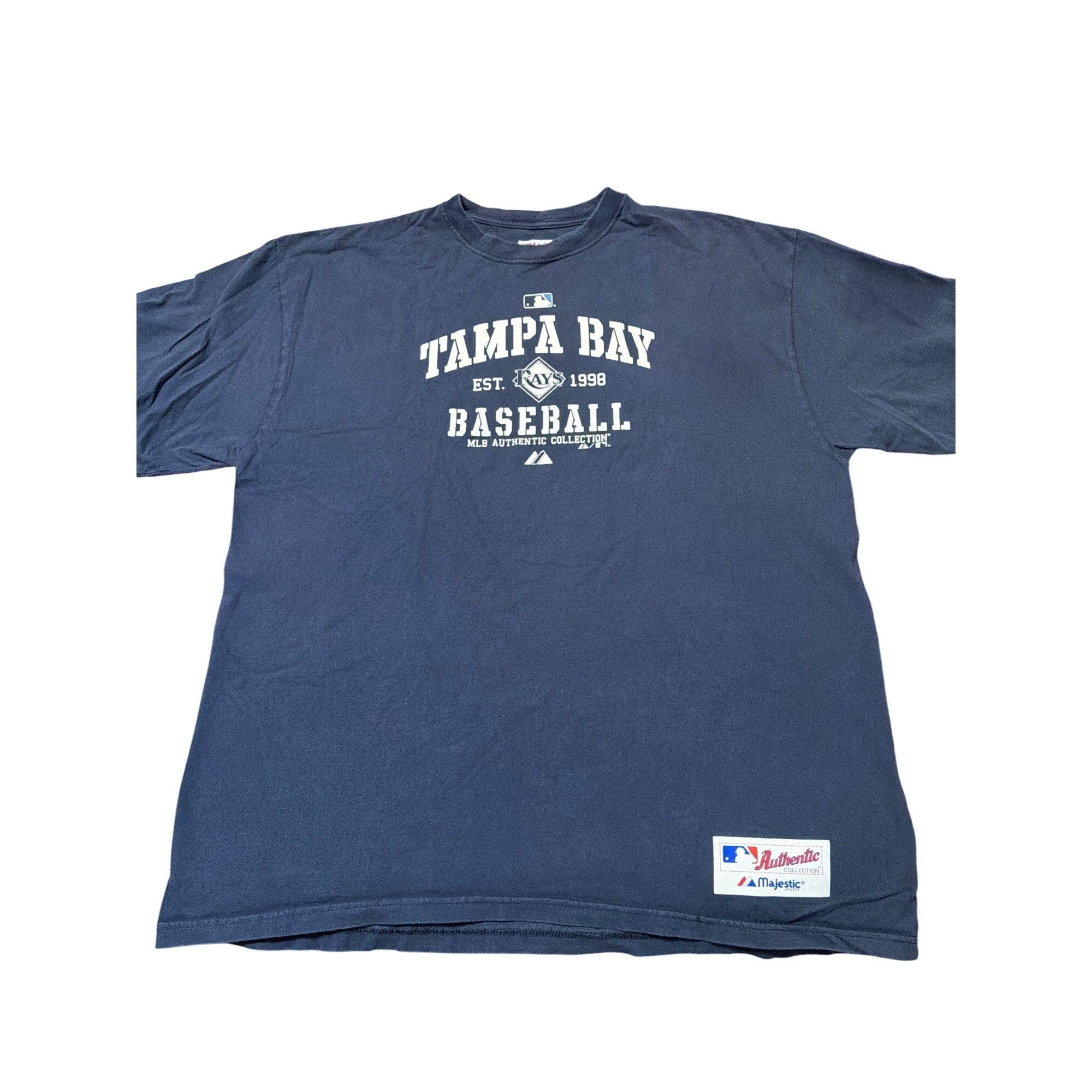 Majestic Majestic Tampa Bay Rays Baseball Shirt Navy Blue MLB Authent Size US XL / EU 56 / 4 - 1 Thumbnail