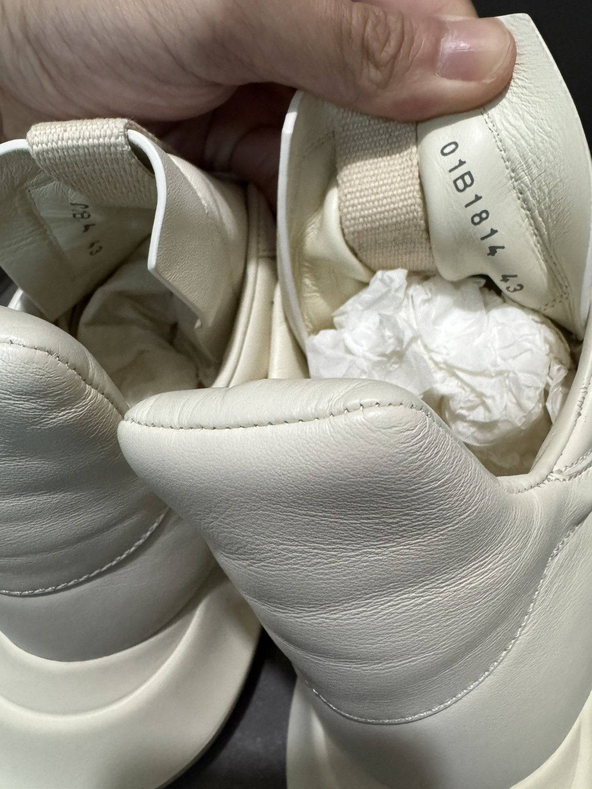 Rick Owens RICK OWENS LEATHER MILK GETH RUNNERS Sz 43 Size US 10 / EU 43 - 9 Thumbnail