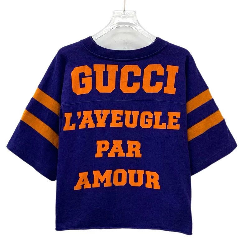 Gucci Gucci Blue Logo Print Cotton TShirt-2506 Size S / US 4 / IT 40 - 2 Thumbnail