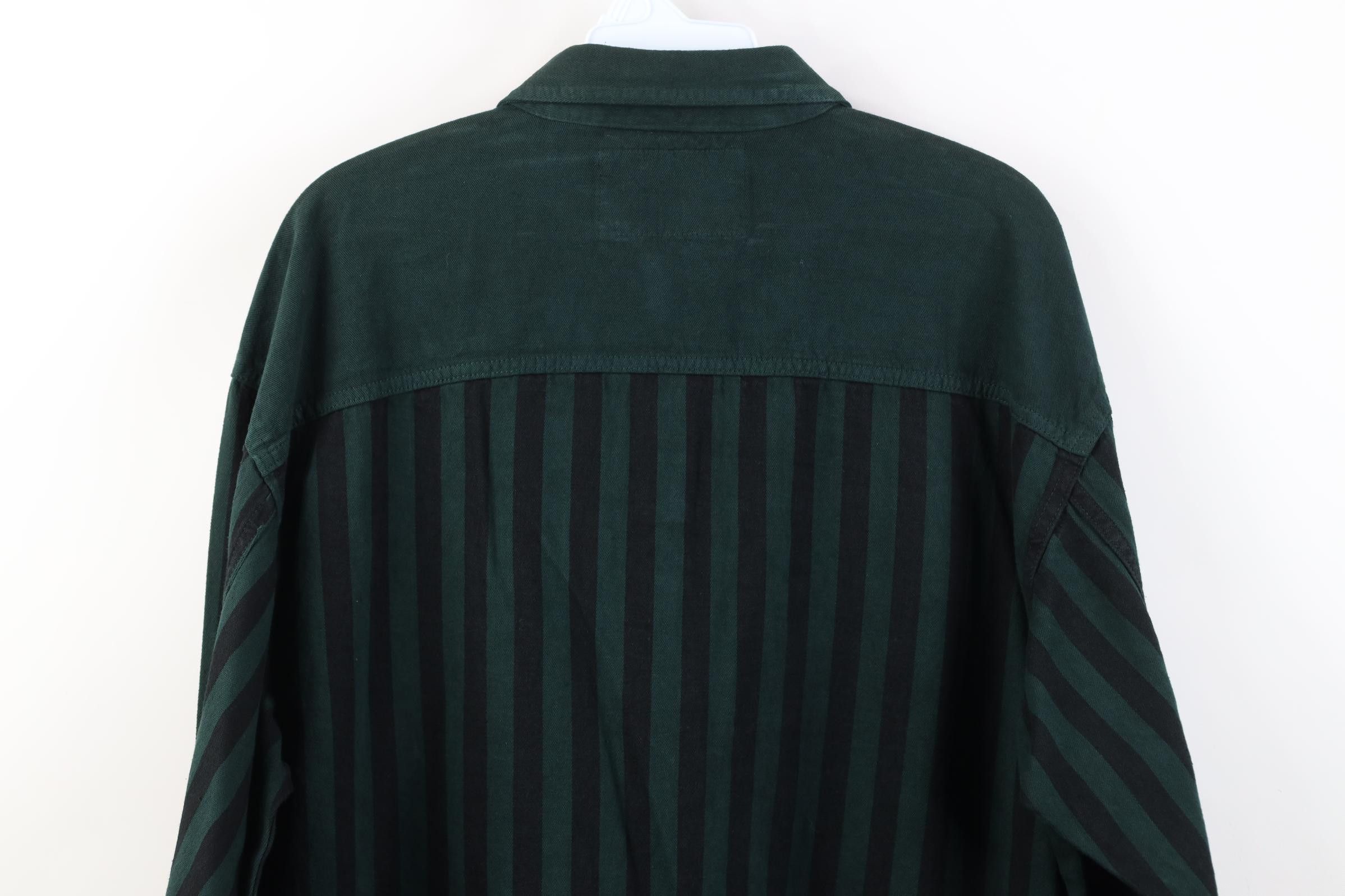 Vintage Deadstock Vintage 90s Streetwear Denim Button Shirt Green Size US M / EU 48-50 / 2 - 14 Thumbnail