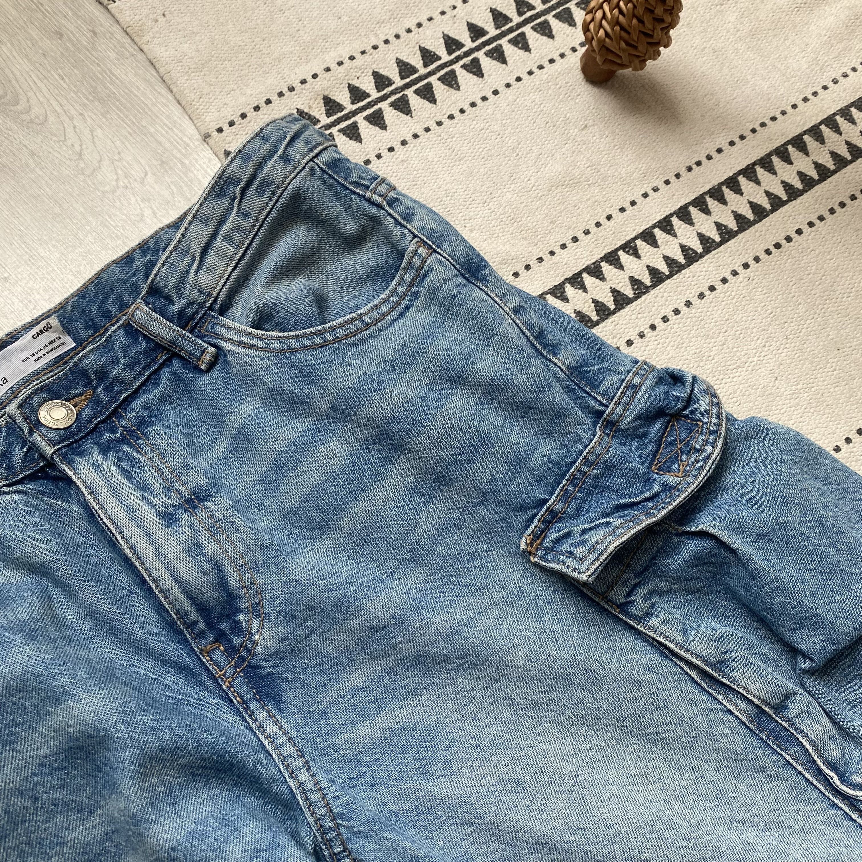 Japanese Brand 👖 Skater Cargo Baggy jeans Multiocket avant-garde Unisex Size US 30 / EU 46 - 4 Thumbnail