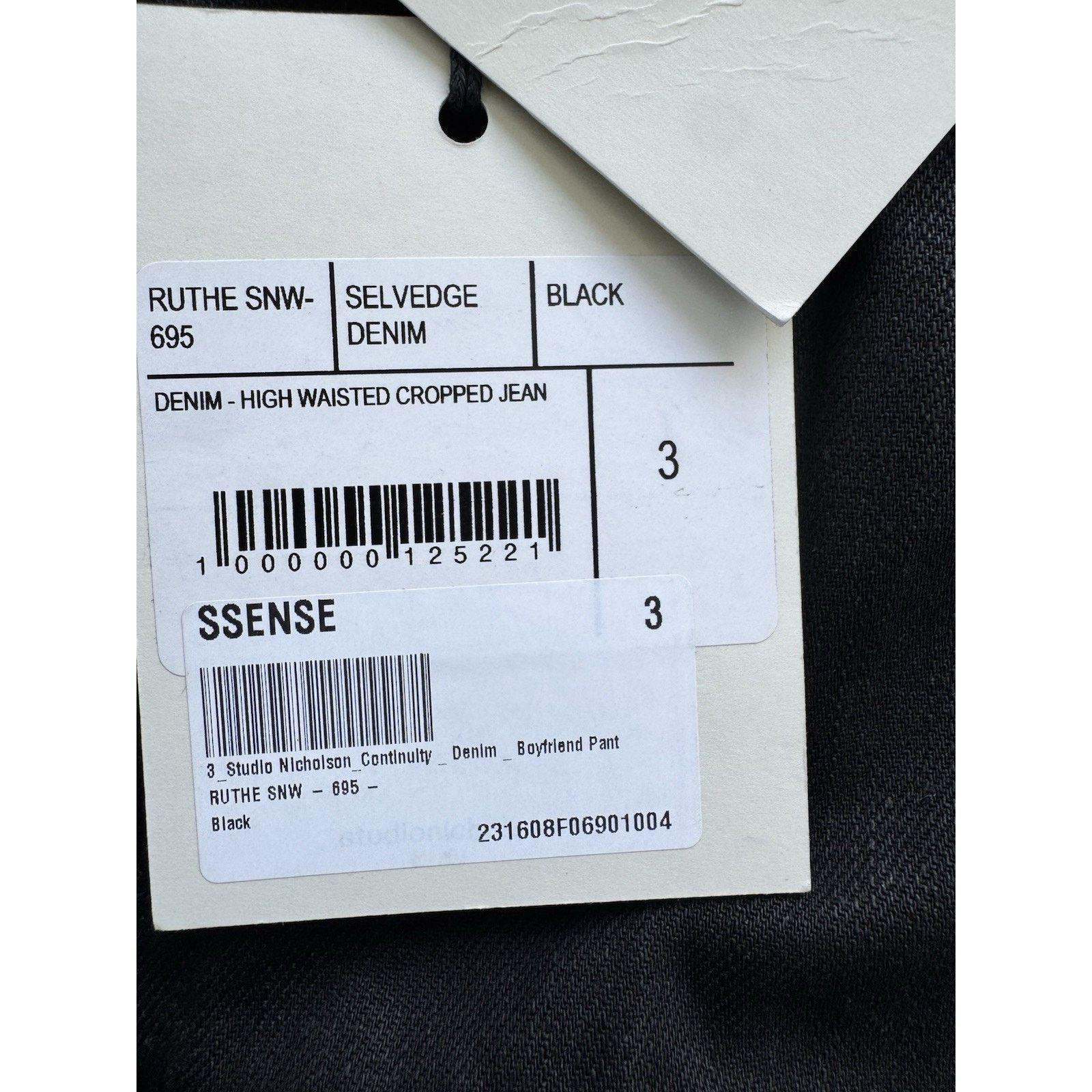 Studio Nicholson STUDIO NICHOLSON Ruthe Selvedge Denim - Black Size 3 Size US 33 - 4 Thumbnail
