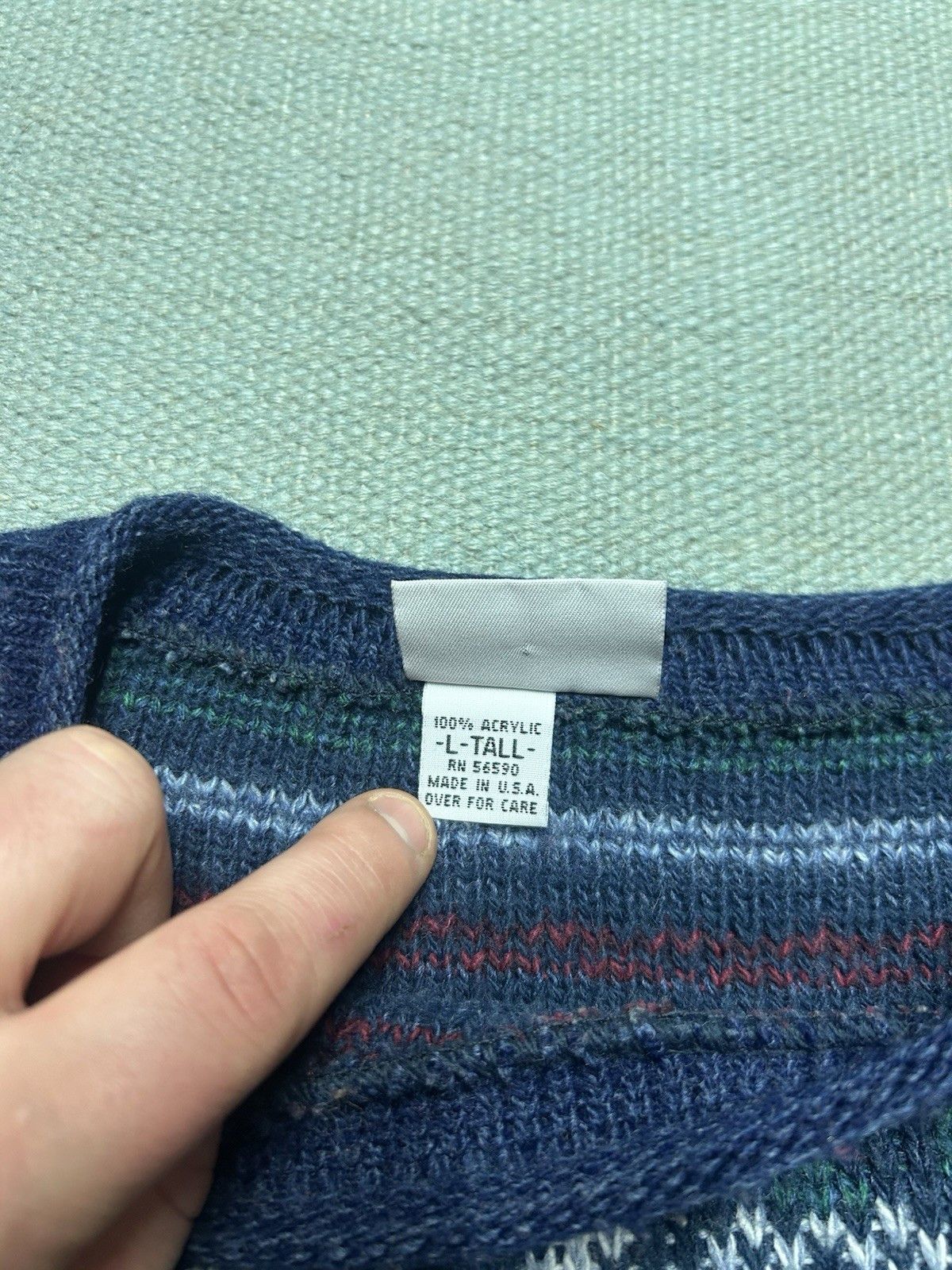 Vintage cornerstone acrylic knit sweater Icelandic Nordic large tall Size US L / EU 52-54 / 3 - 4 Thumbnail