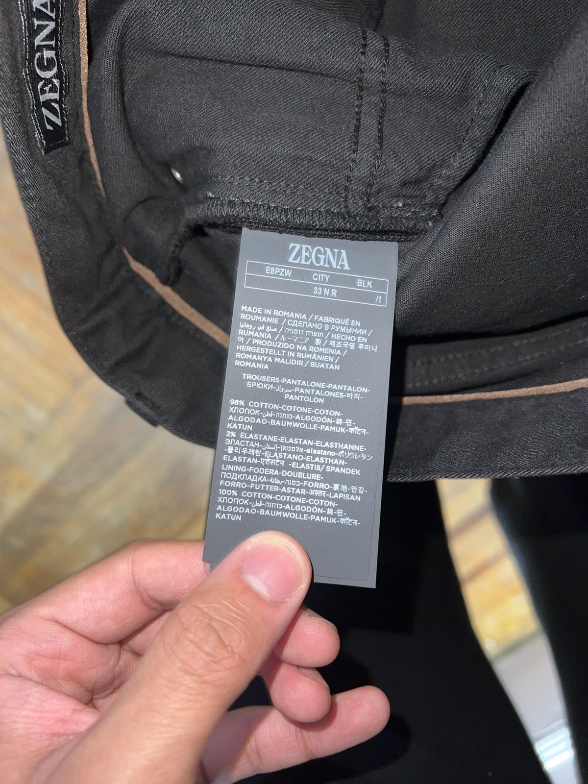 Other × Z Zegna BLACK STRETCH COTTON ROCCIA JEANS Size US 33 - 4 Thumbnail