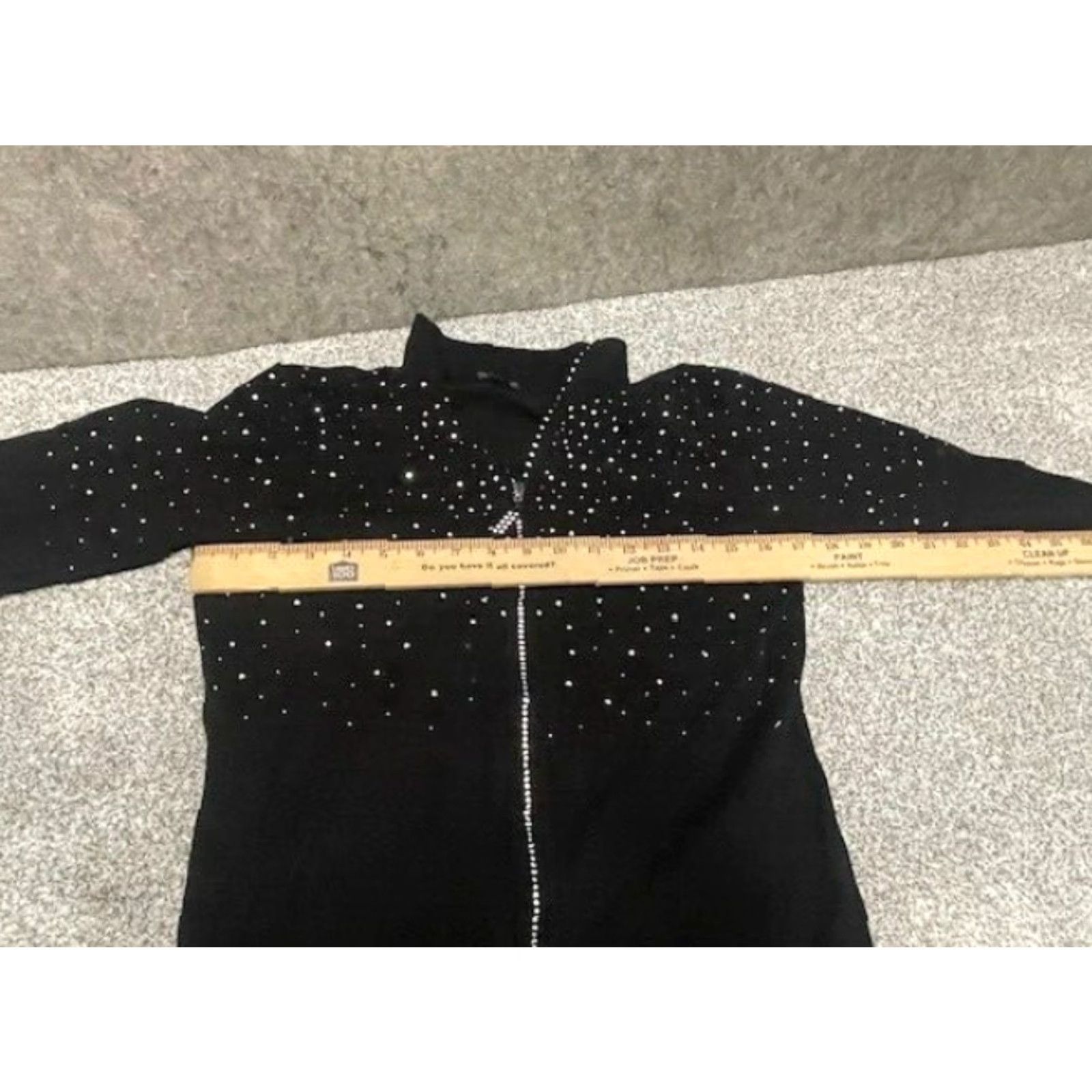 Vintage Fontana Jacket Womens M Rhinestones Zipper Bejeweled Full Zip 90s Y2K Black Size M / US 6-8 / IT 42-44 - 5 Thumbnail