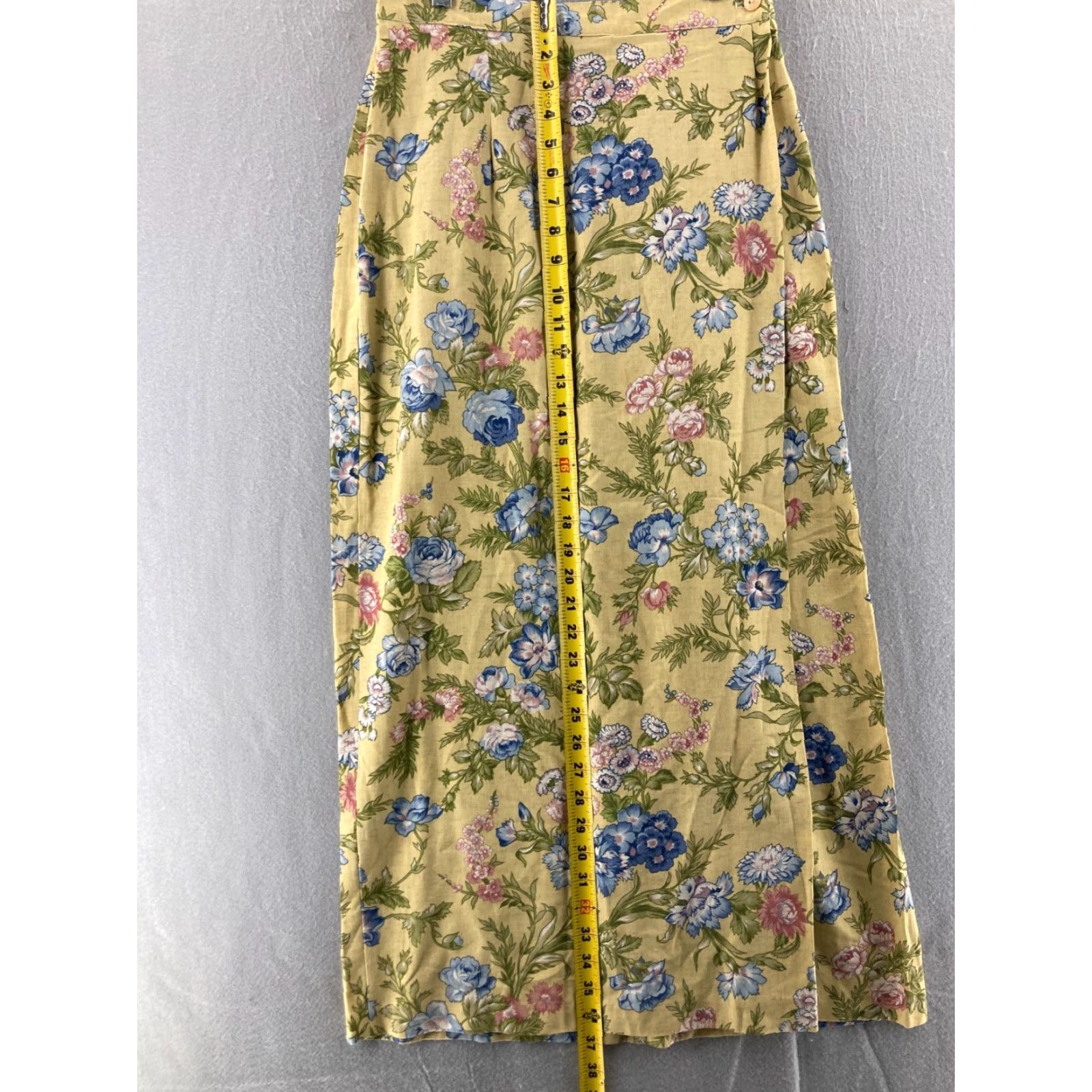 Vintage VINTAGE Intriguing Threads Maxi Skirt Womens 12 USA Made Yellow Floral 1980s Size 34" / US 12 / IT 48 - 4 Thumbnail