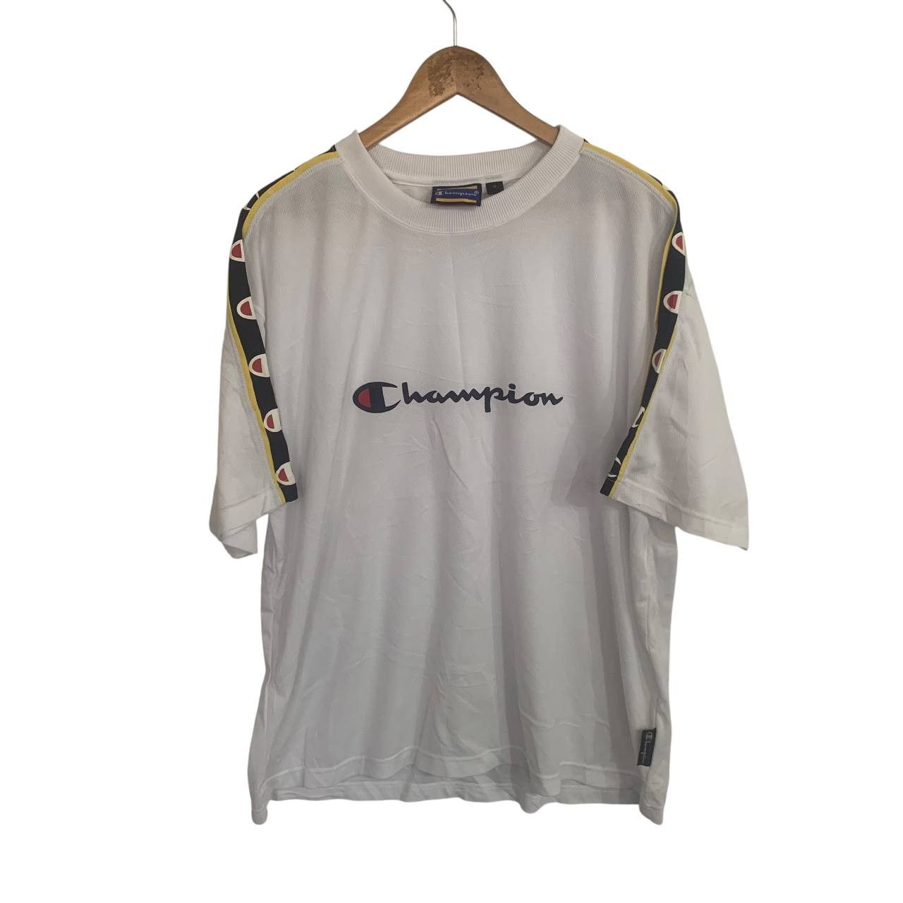 Champion Vintage Champion Spell Out Logo Polyester Shirt Sportswear Size US XL / EU 56 / 4 - 1 Thumbnail