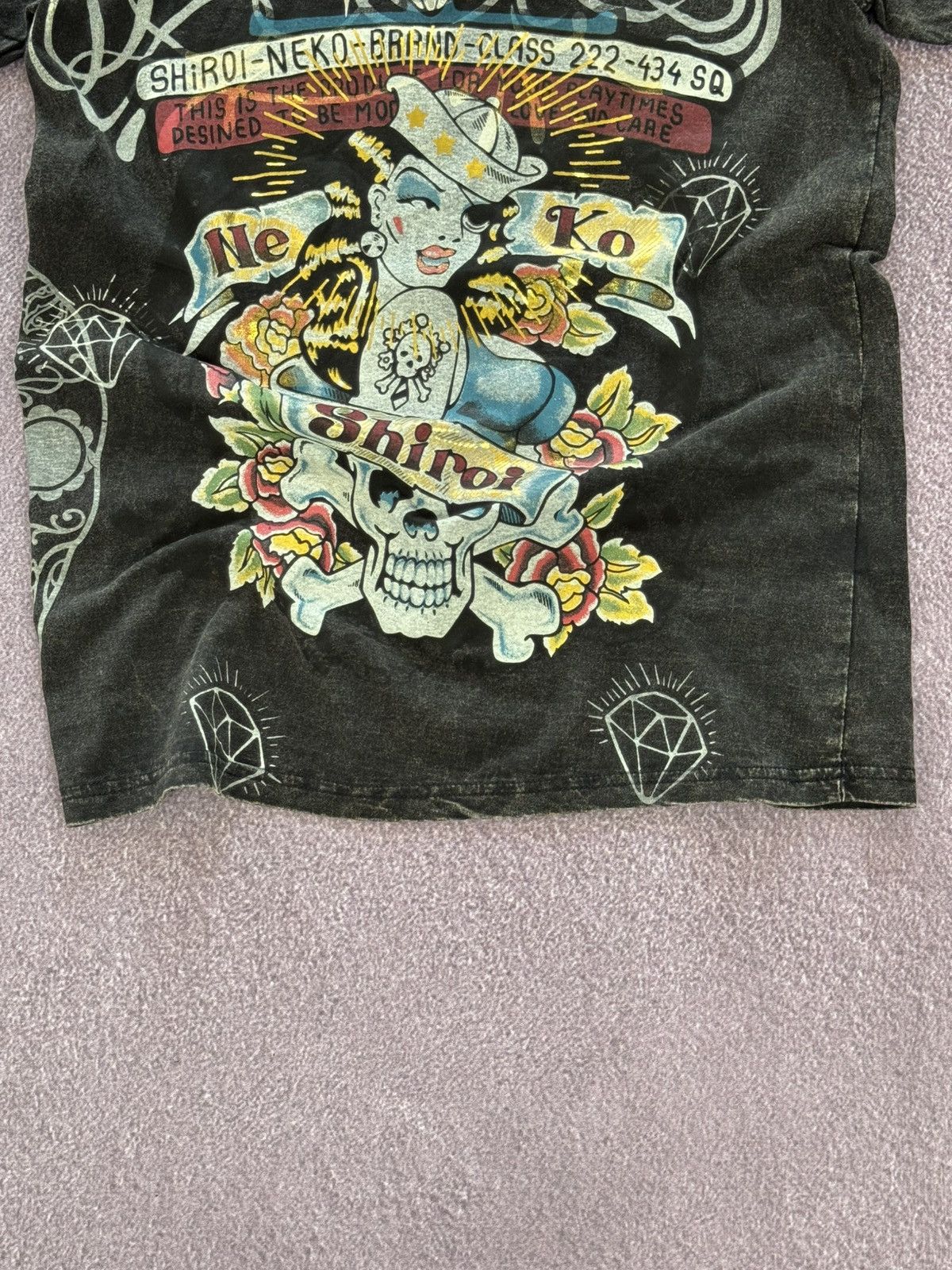 Japanese Brand 00s Shiroi Neko Y2K Faded Grunge T-Shirt Size US S / EU 44-46 / 1 - 3 Thumbnail