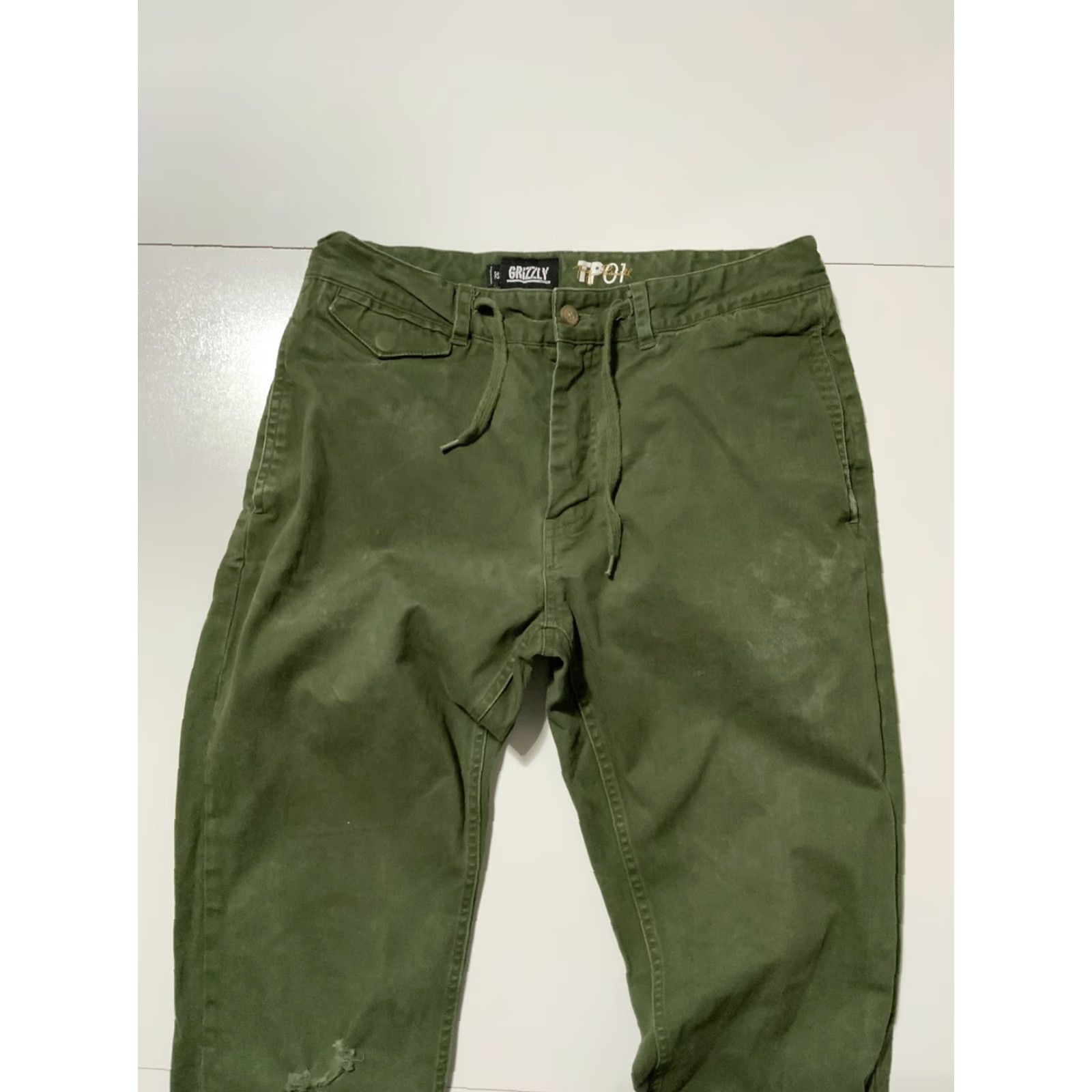Vintage VINTAGE Grizzly Griptape X Torey Pudwill TP01 Green Chino Cotton Slim Skater Pants Sz.32 Size US 32 / EU 48 - 4 Thumbnail