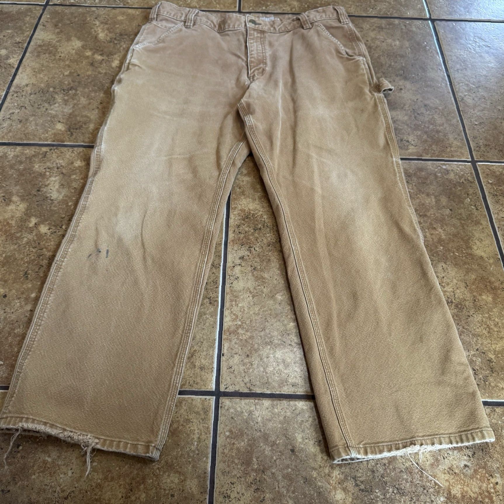 Carhartt VINTAGE Carhartt Pants Carpenter Work Tan 31 INSEAM 29 Mens USA 100% Cotton Front Double Knee Frontive? Size US 31 - 2 Thumbnail