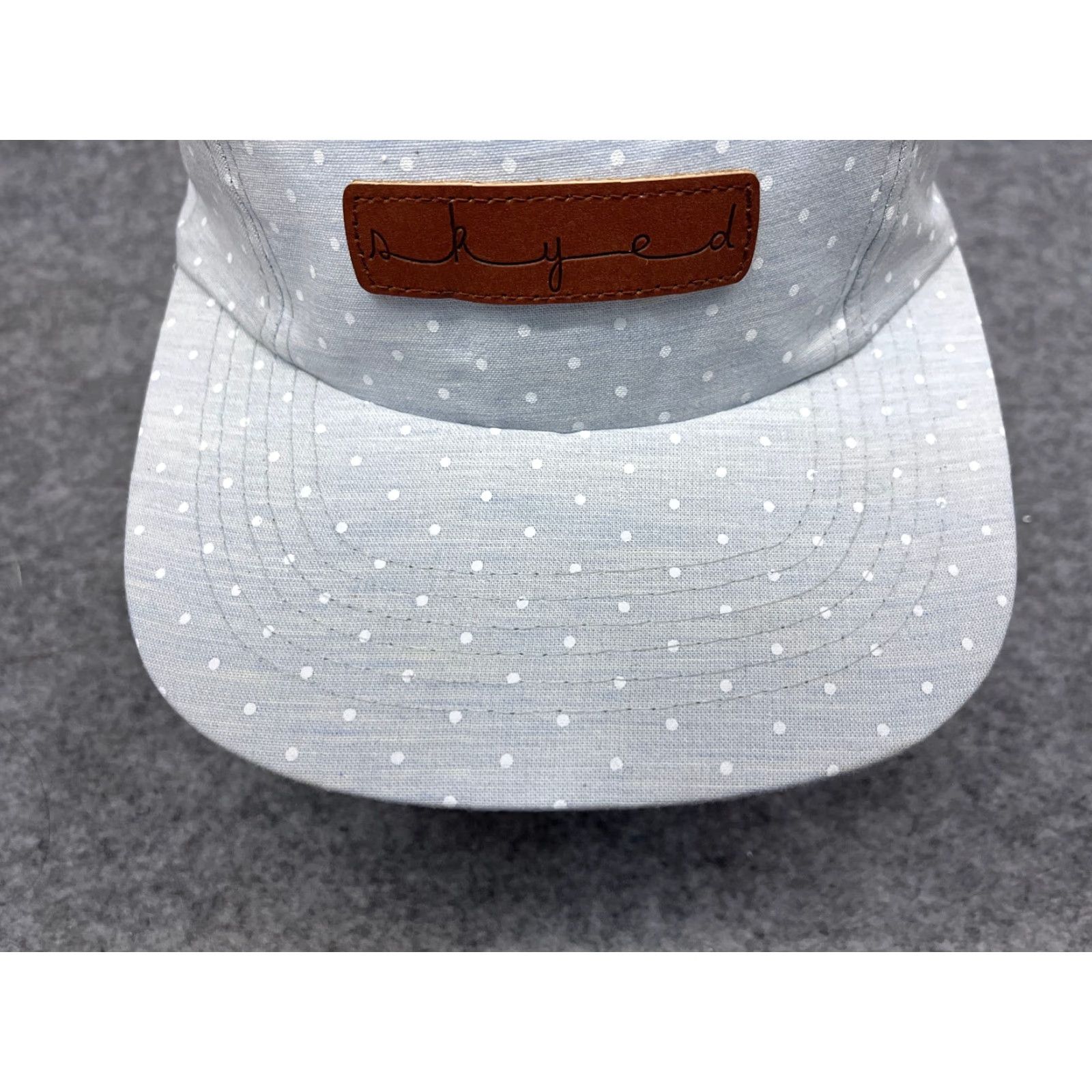 Vintage Skyed Apparel Hat Cap Strap Back Adult One Size Blue Polka Dot Cotton 5 Panel Hat Accessories Mens Size ONE SIZE - 3 Thumbnail