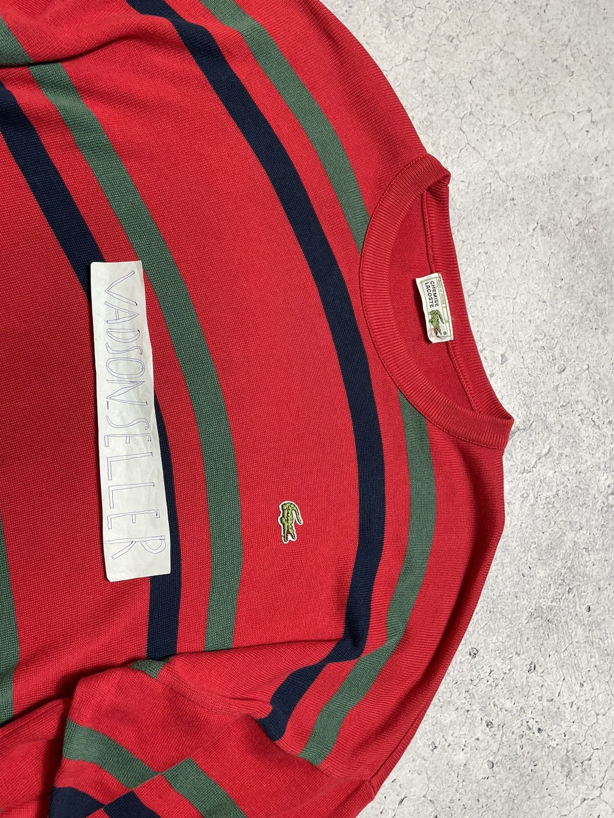 Lacoste × Vintage Vintage Striped Lacoste Chemise Sweater Y2K Made In France Size US XL / EU 56 / 4 - 7 Thumbnail