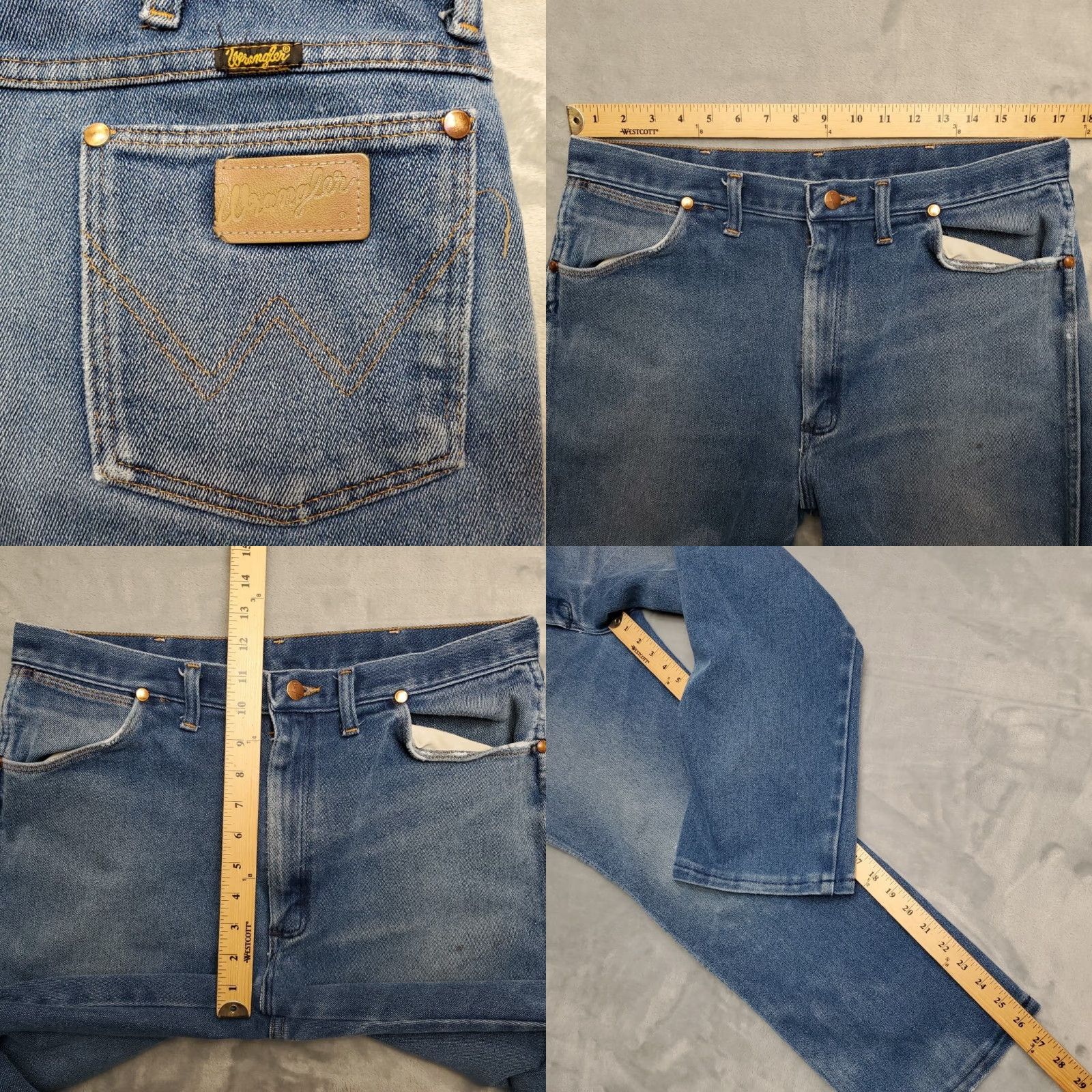 Wrangler Wrangler Jeans Mens 38x30 Blue Denim Cowboy 937STR Straight 5-Pocket Western Vintage Mens Size US 38 / EU 54 - 9 Thumbnail