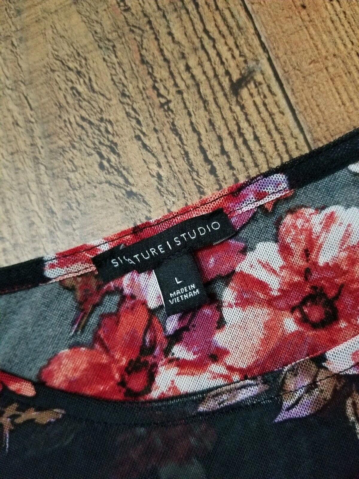 Acne Studios Signature Studio Top Large Black Sheer Floral Stretch Bell Size L / US 10 / IT 46 - 3 Thumbnail