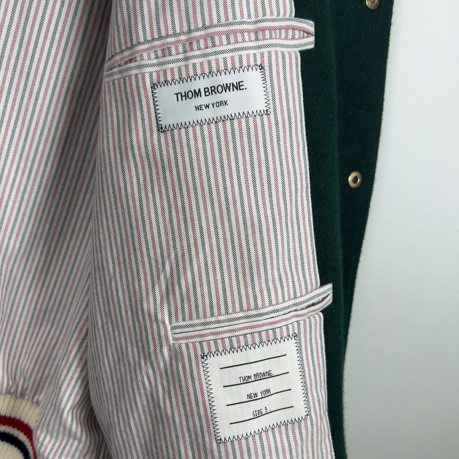 Thom Browne Thom Browne Color Block Wool Varsity Jacket Size US XL / EU 56 / 4 - 8 Thumbnail