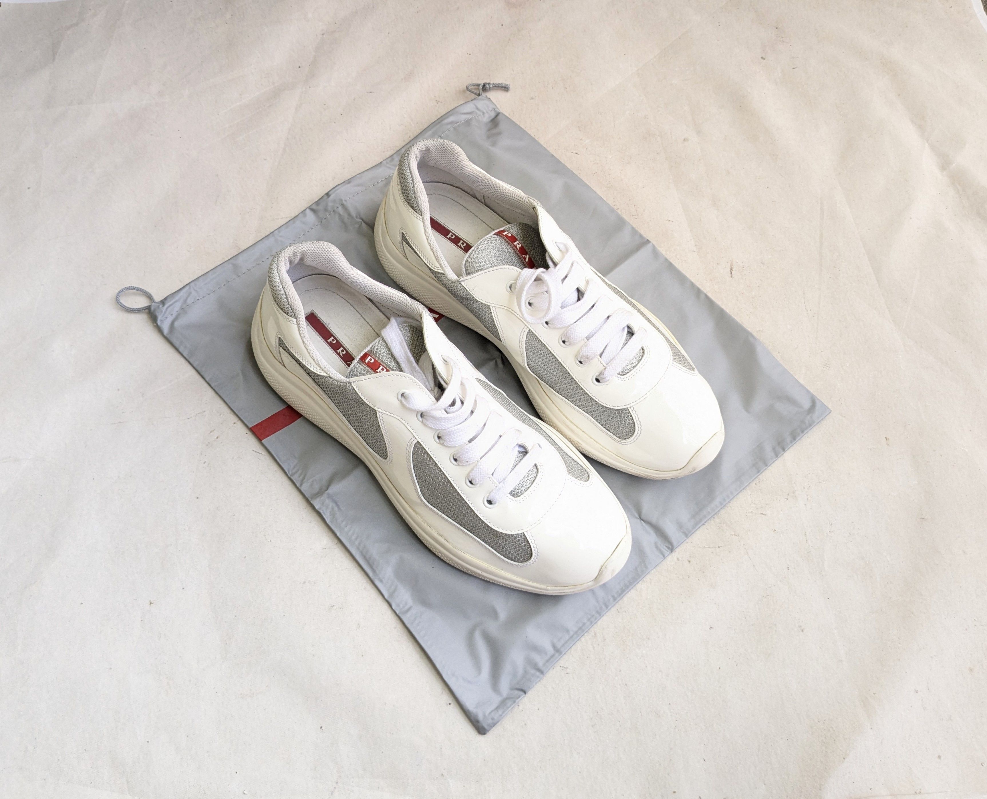 Prada Prada America's Cup White Patent Leather 11 Low Top Size US 11 / EU 44 - 1 Thumbnail