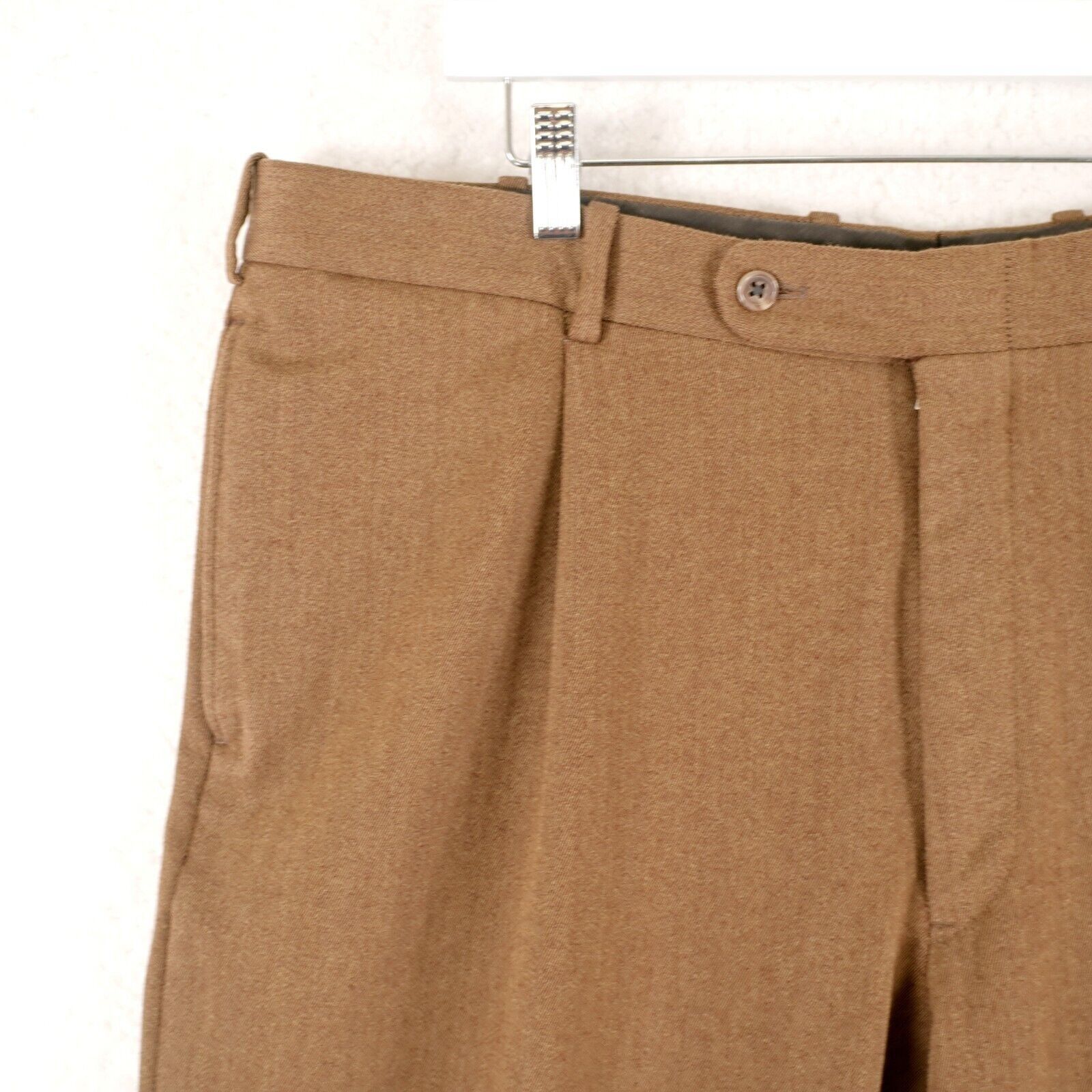 Holland & Sherry Tom James Holland & Sherry Thick Wool Brown Pleated Cuffed D Size 40R - 3 Thumbnail