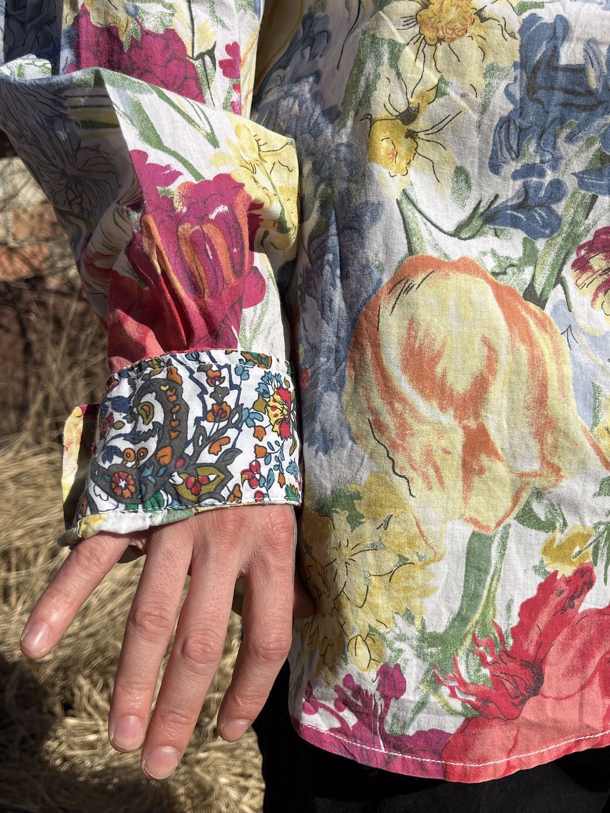 Vintage Ganesh Floral Boho Shirt Paisley Details Italy Size US XL / EU 56 / 4 - 6 Thumbnail
