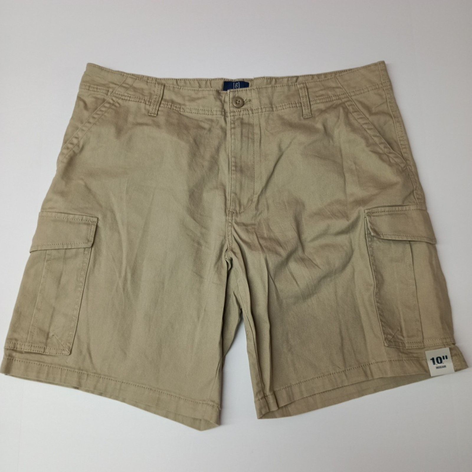 George George Cargo Shorts Mens Size 38 Beige Flat Front 10" Inseam Size US 38 / EU 54 - 1 Thumbnail
