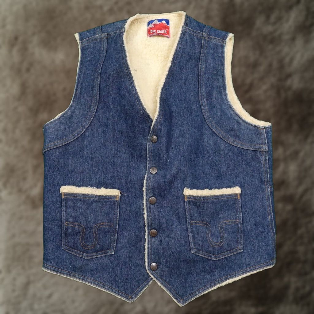 Vintage Vintage Big Smith Western Denim Vest Adult Medium Blue Casual Outerwear Size US M / EU 48-50 / 2 - 1 Thumbnail