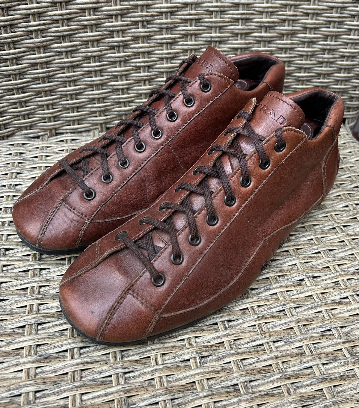 Car Shoe The Original Car Shoe By Prada Leather Brown Shoes Sneakers Size US 7.5 / EU 40-41 - 2 Thumbnail