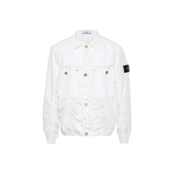 Stone Island Stone Island White Logo Long Sleeve Jacket Size US S / EU 44-46 / 1 - 1 Thumbnail