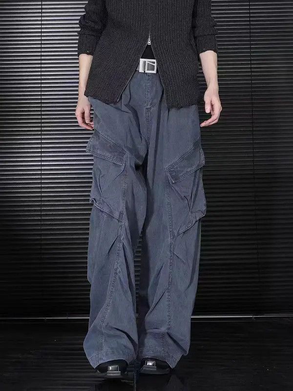 Japanese Brand VIBE Vintage washed baggy straight pleated cargo trousers Size US 32 / EU 48 - 4 Thumbnail