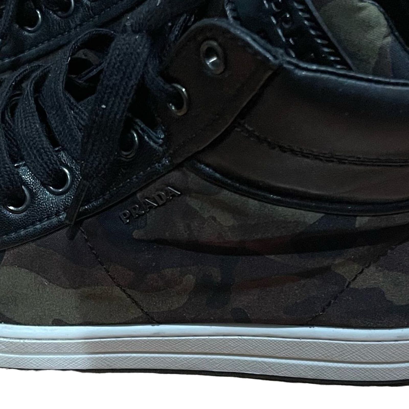 Prada PRADA Vintage Mens Camouflage High Top Logo Sneakers Sz 38.5 Size US 6 / EU 39 - 13 Thumbnail