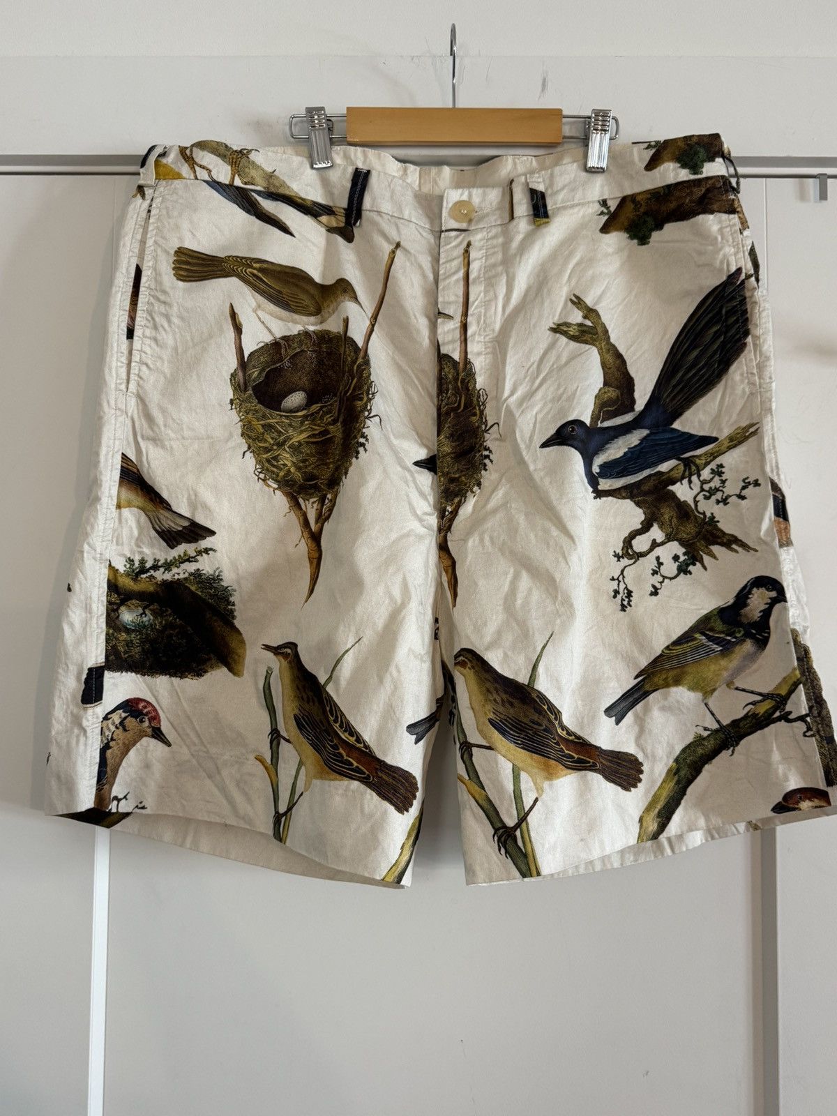 Paul Harnden Shoemakers Bird print Cotton Shorts Size US 36 / EU 52 - 1 Thumbnail