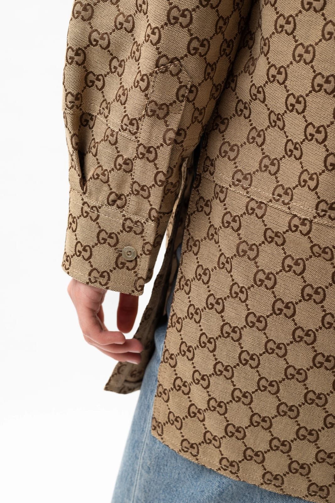 Gucci o1la5ras0526 GG Canvas Shirt in Beige Size XS / US 0-2 / IT 36-38 - 2 Thumbnail